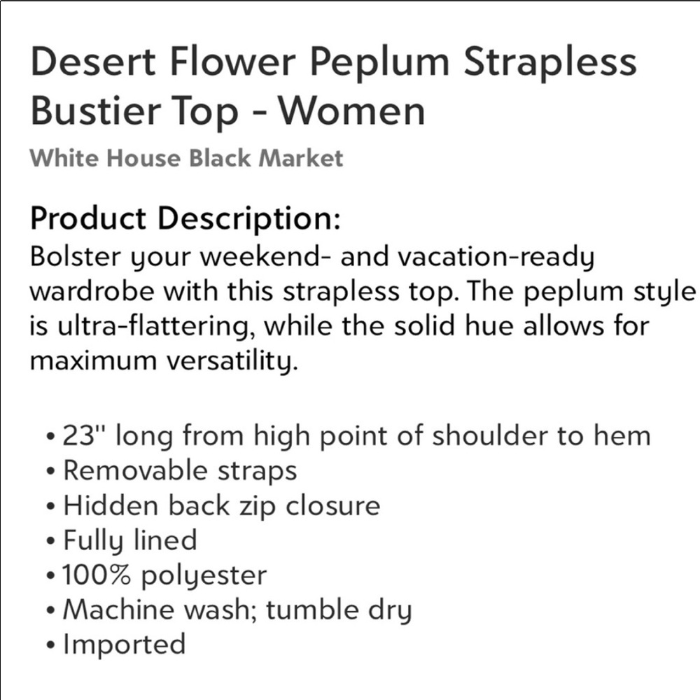 Peplum Strapless Bustier Top - Picture 5 of 5